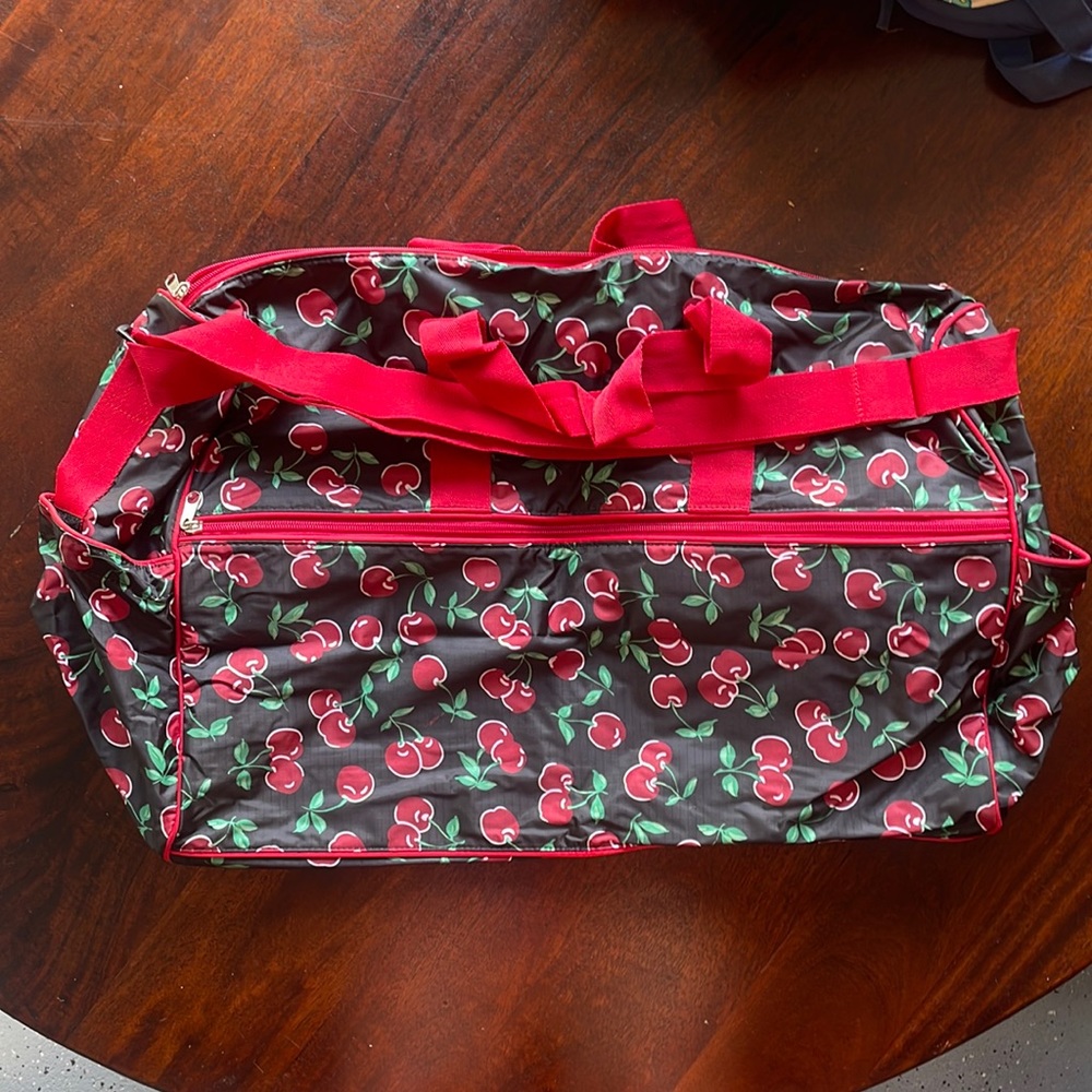 2000s cherry duffel bag